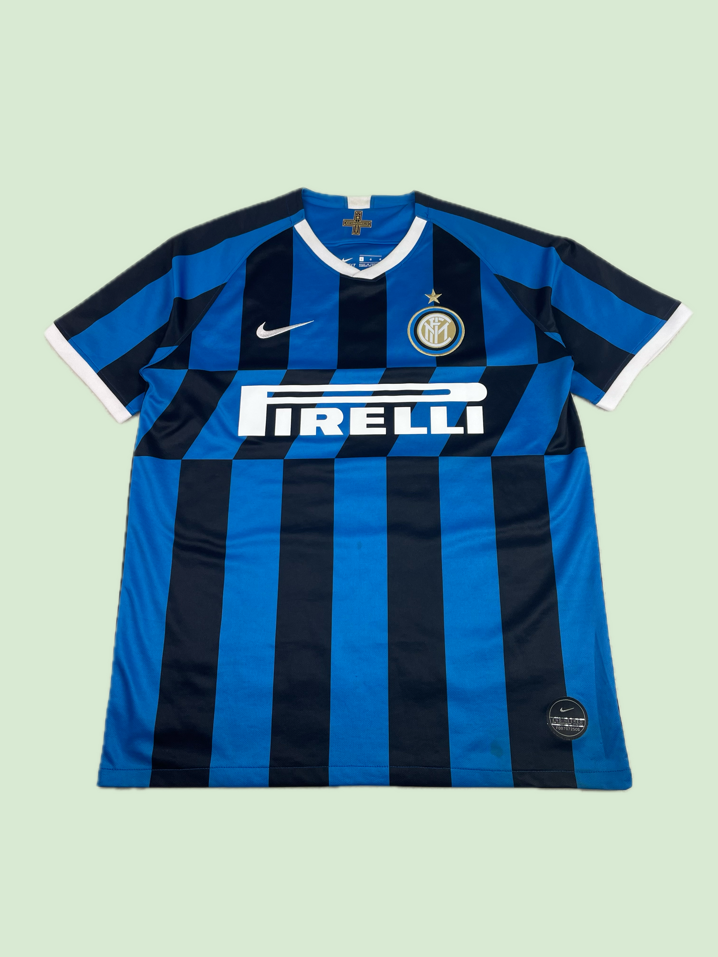 Nike Inter Milan Pirelli Home Soccer Jersey Blue Black Striped