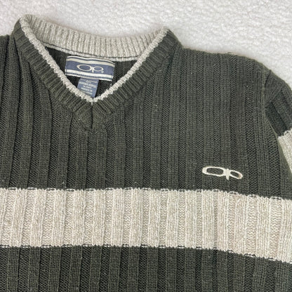Y2K Ocean Pacific Ribbed Sage Green Sweater Varsity
