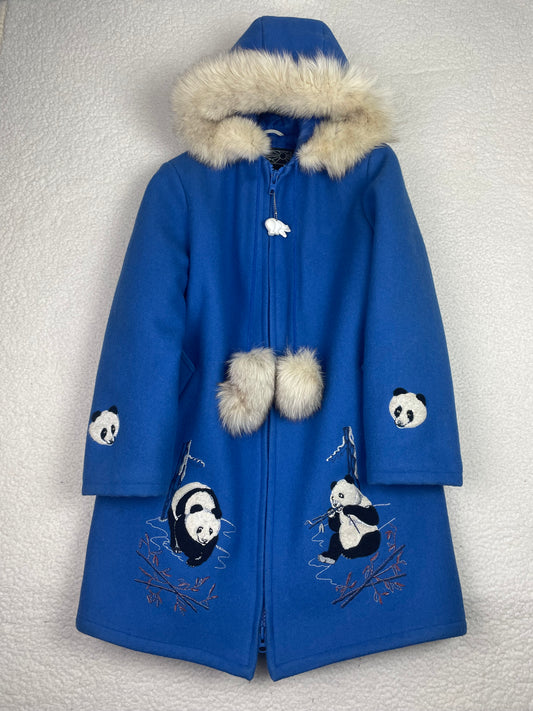 Vintage Inuvik Wool Parka Hand Made Panda Embroidery