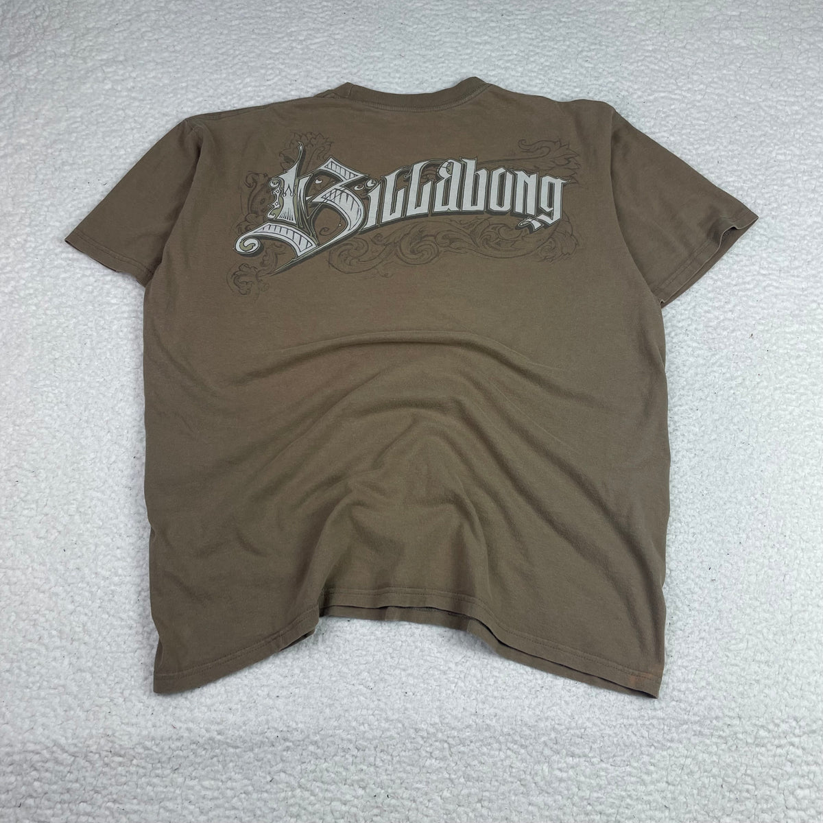 Y2K Billabong Brown Gothic Graphic Skate Surf Shirt