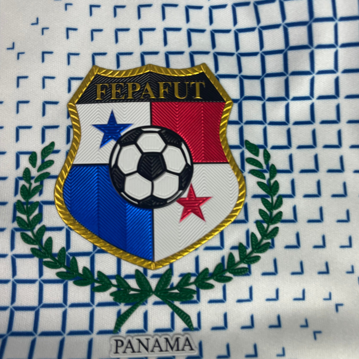 New Balance Panama FEPAFUT White Blue Geometric Soccer Jersey S