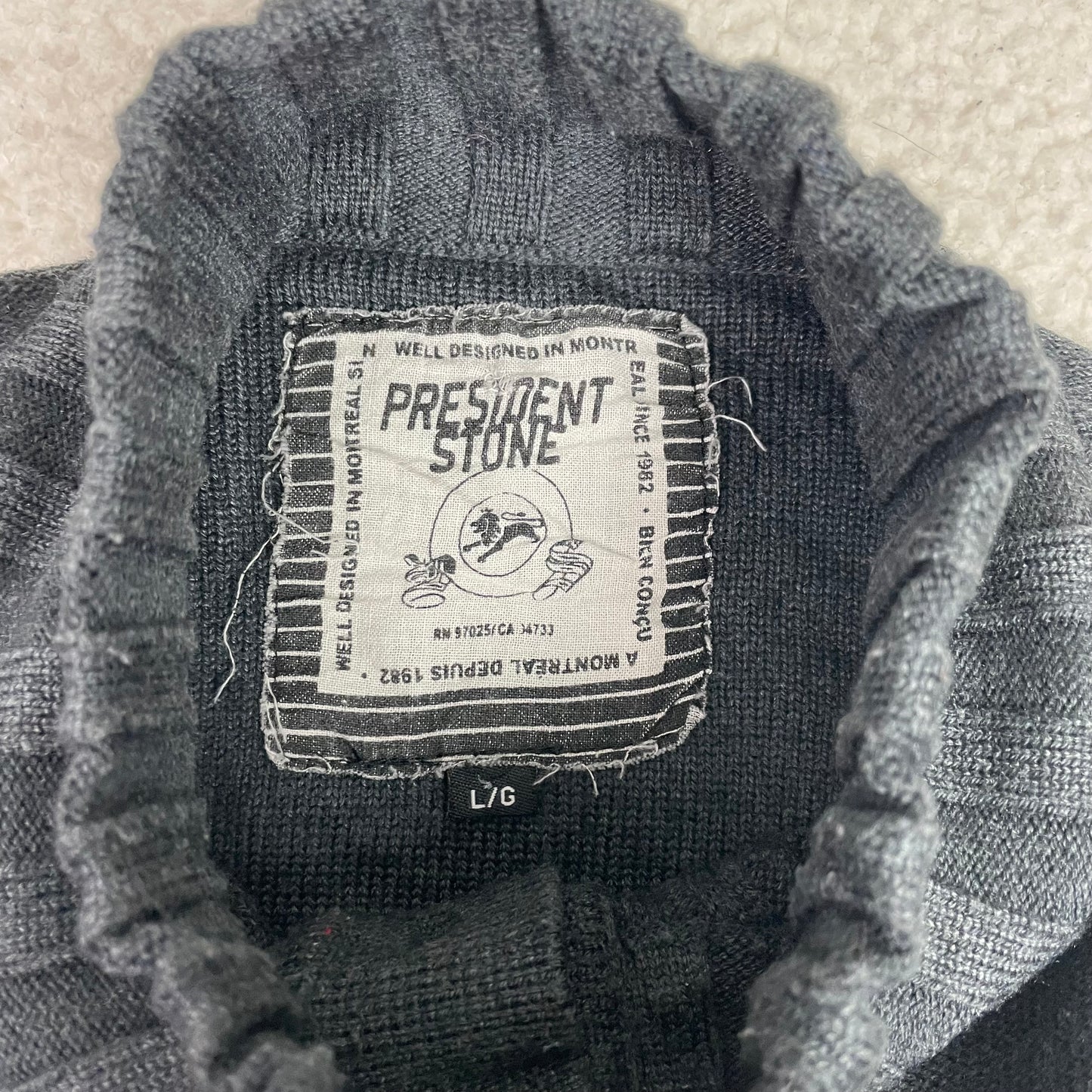 President Stone Fisherman Chunky Cable Knit Sweater
