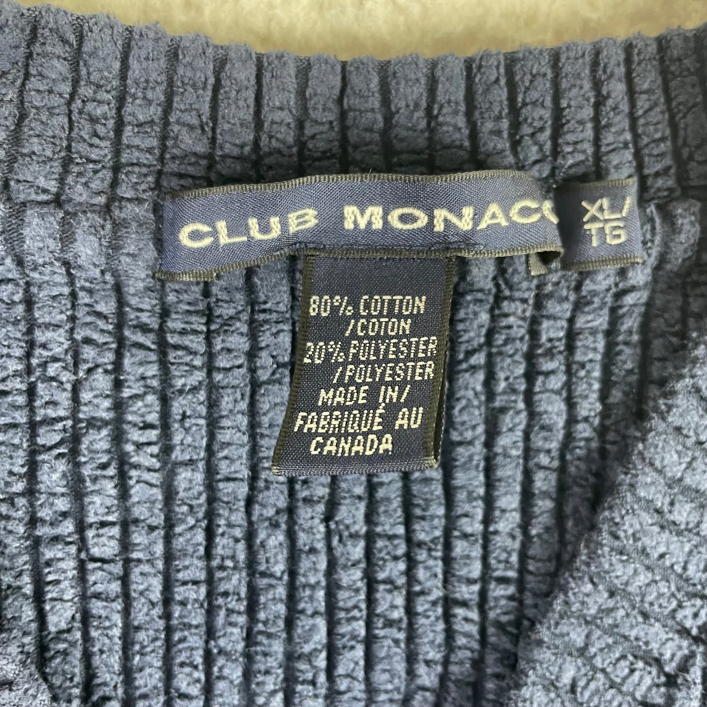 Vintage Club Monaco Ribbed Blue V Neck Sweater