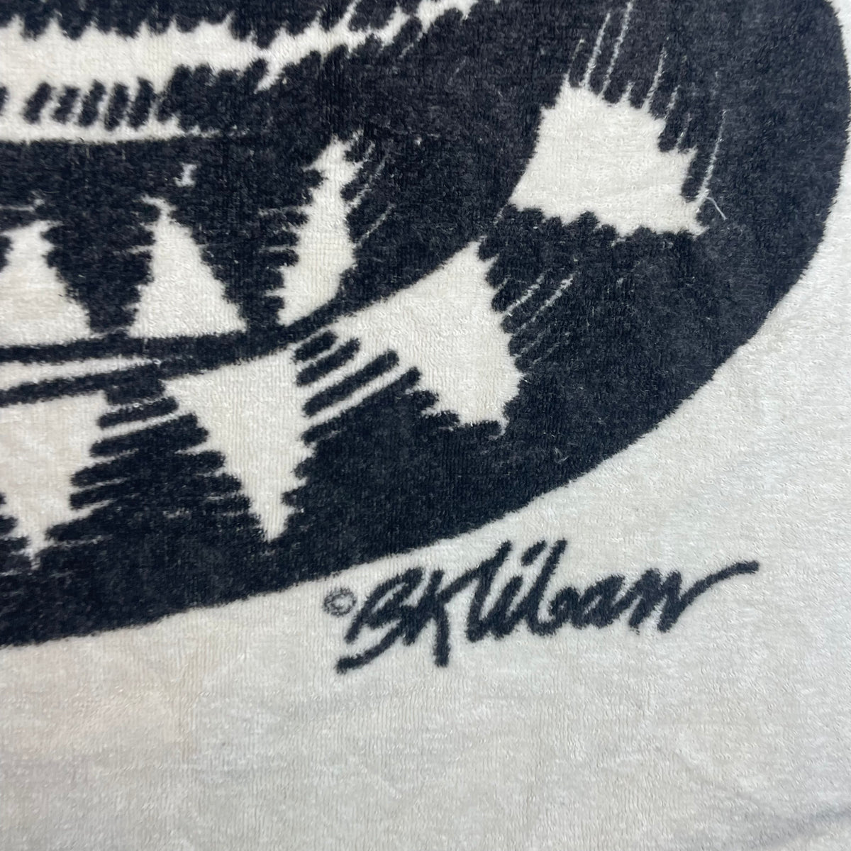 Vintage Burlington White B. Kliban Love A Cat Graphic Terry Towel One Size