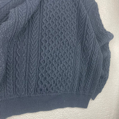 Uniqlo Aran Cableknit Fisherman Dark Black Sweater
