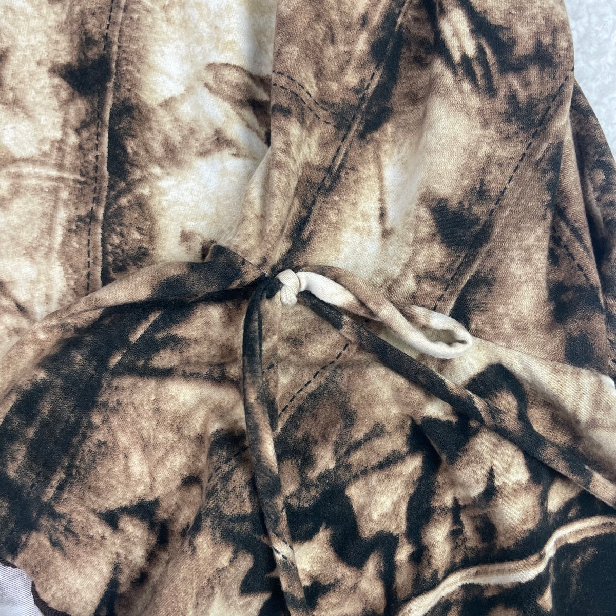 Y2K Sirens Brown Tie Dye Flare Bell Sleeve Blouse M Dark Fairy Grunge
