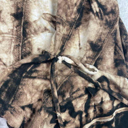 Y2K Sirens Brown Tie Dye Flare Bell Sleeve Blouse M Dark Fairy Grunge