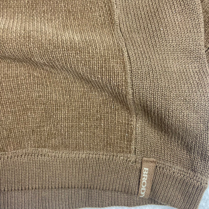 Brody Brown Ribbed Textured Knit Crewneck Sweater M Minimalist