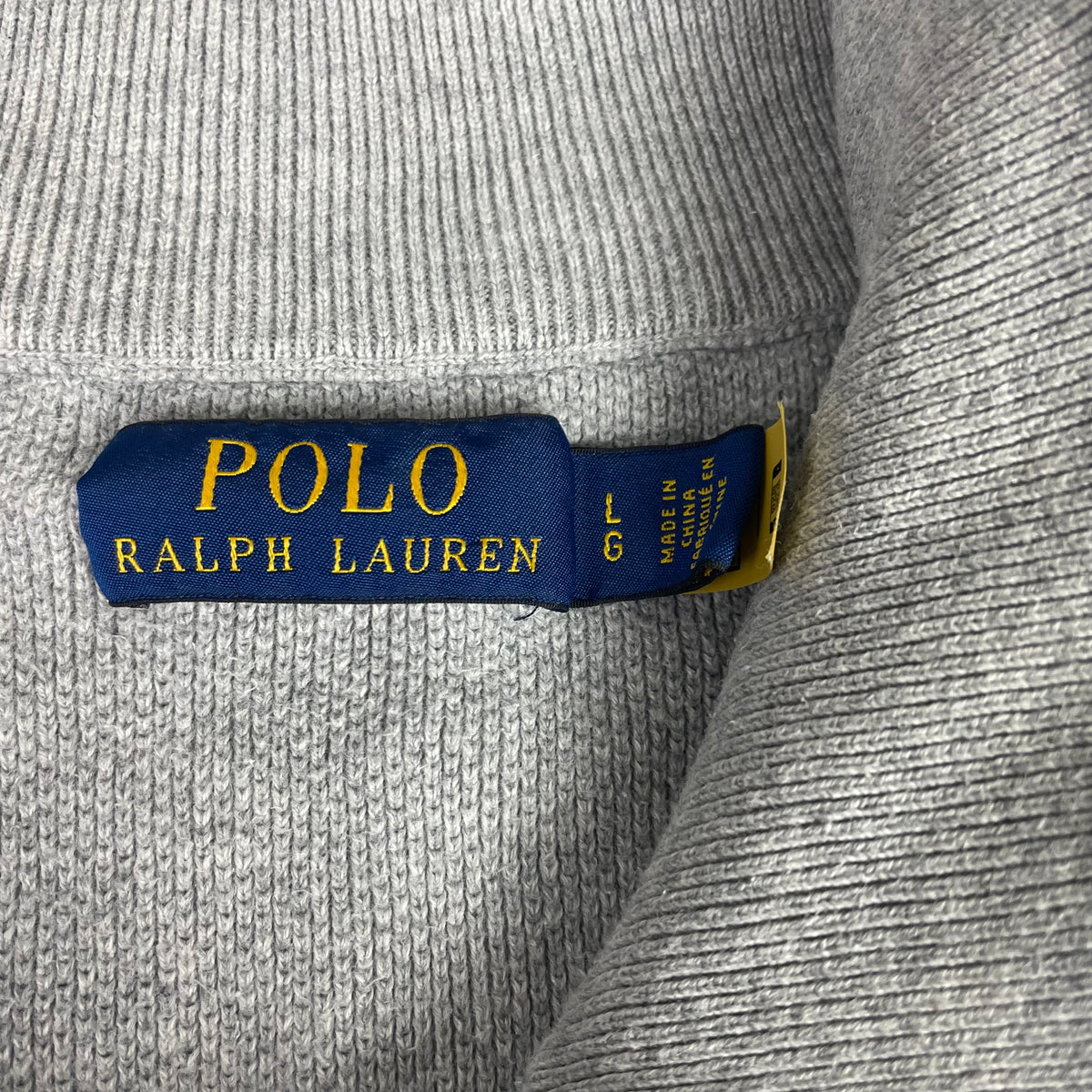 Polo Ralph Lauren Grey Textured 1/4 Zip Up Sweater L Quiet Luxury Preppy