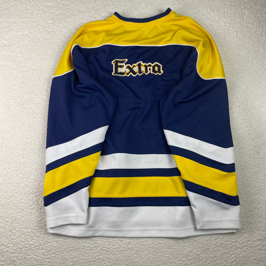 Vintage Corona Colour Block Navy Blue Yellow Hockey Jersey