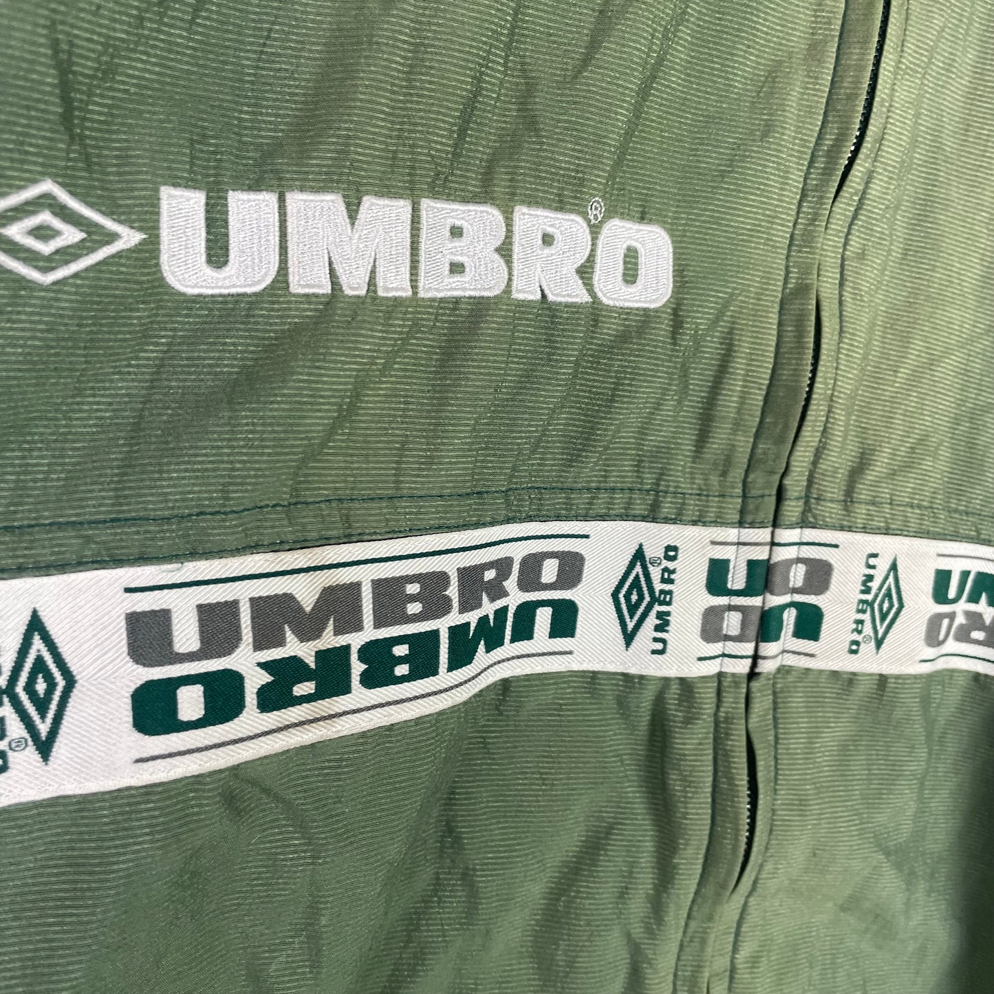 Vintage Umbro Sage Green Zip Up Windbreaker Jacket