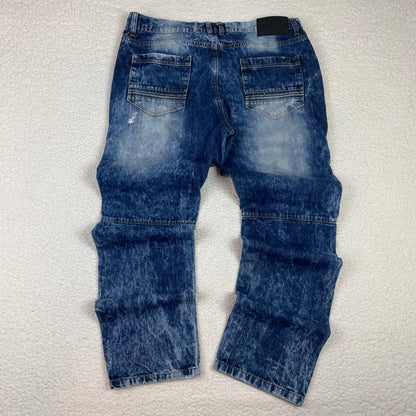 Southpole Acid Wash Moto Medium Wash Jeans