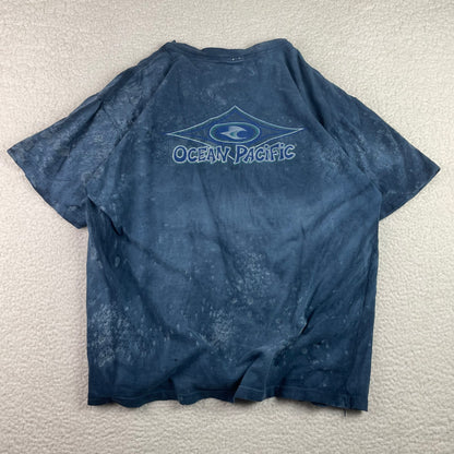 Vintage Ocean Pacific Tye Dye Bubbles Center Logo Shirt