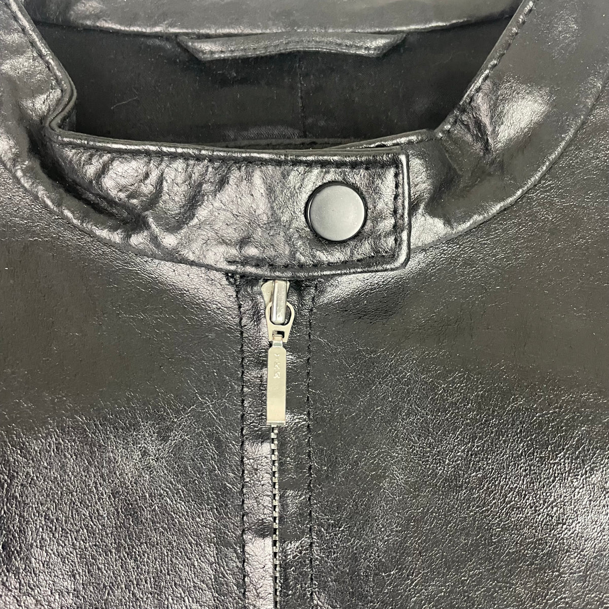 Esprit Black Leather Moto Jacket M Minimalist Quiet Luxury Mob Wife