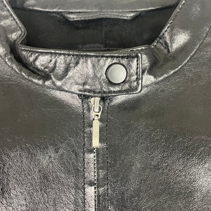Esprit Black Leather Moto Jacket M Minimalist Quiet Luxury Mob Wife