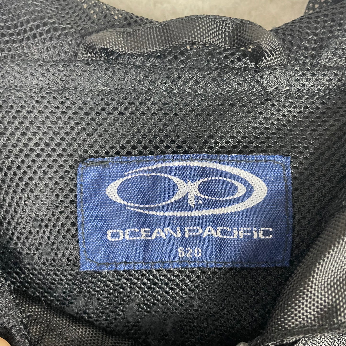 Ocean Pacific OP Black Iridescent Logo Hooded Anorak Jacket