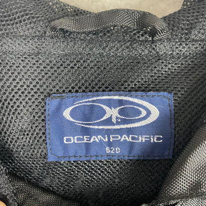 Ocean Pacific OP Black Iridescent Logo Hooded Anorak Jacket