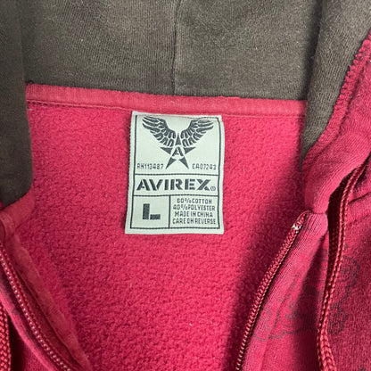 Vintage Y2K Avirex Red Zip Up Y2K Hoodie