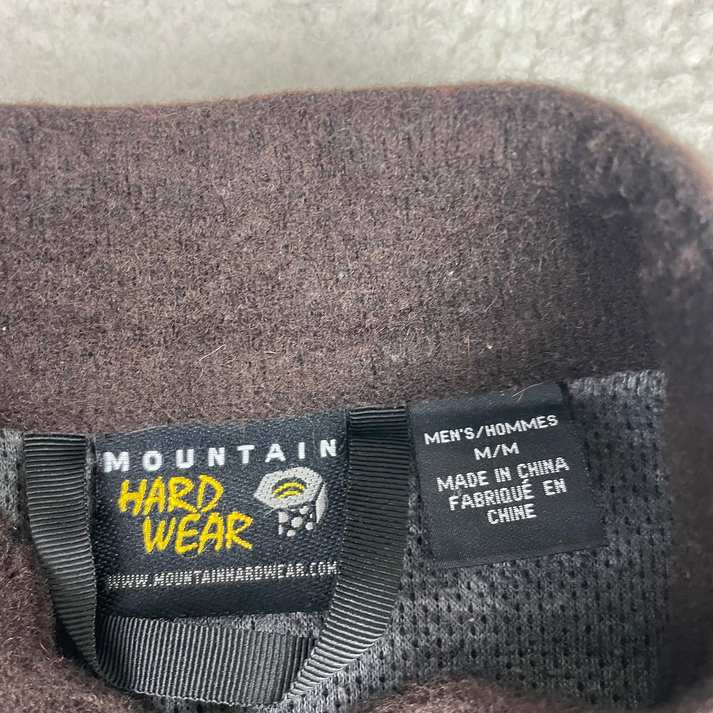 Mountain Hardwear Wool Brown Fleece Full Zip Vest
