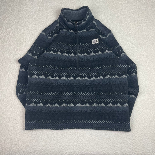 The North Face Gray Fair Isle 1/4 Zip Up Sweater