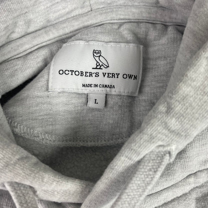 OVO October's Very Own Heather Grey Blue Script Logo Hoodie