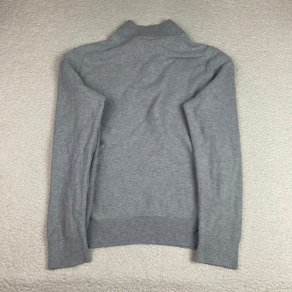 Polo Ralph Lauren Grey Textured 1/4 Zip Up Sweater L Quiet Luxury Preppy