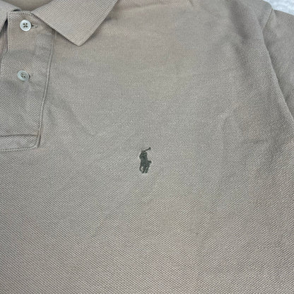 Vintage Polo Ralph Lauren Tan Pique Polo Shirt L