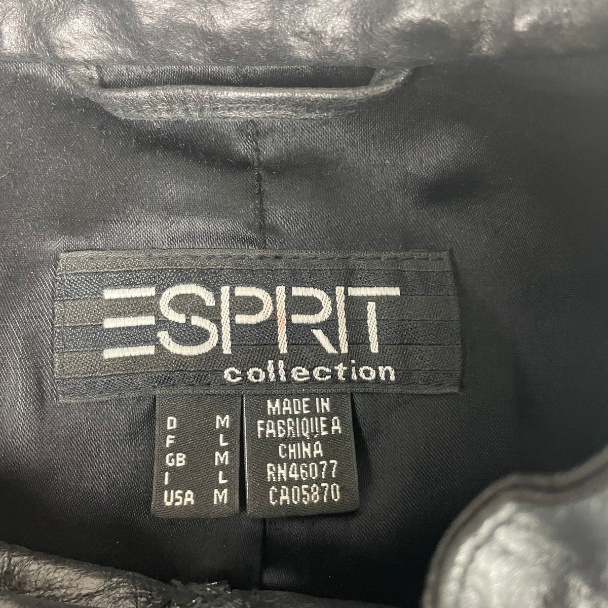 Esprit Black Leather Moto Jacket M Minimalist Quiet Luxury Mob Wife