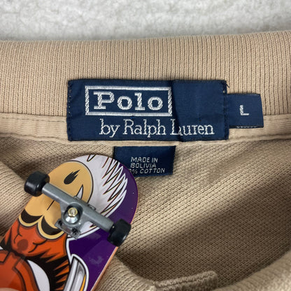 Vintage Polo Ralph Lauren Tan Pique Polo Shirt L
