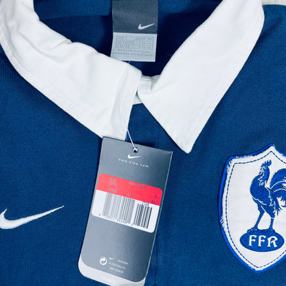 Deadstock Nike France Navy Blue Long Sleeve Rugby Polo