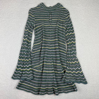 Free People Boho Zig Zag Striped Bell Sleeve Sweater