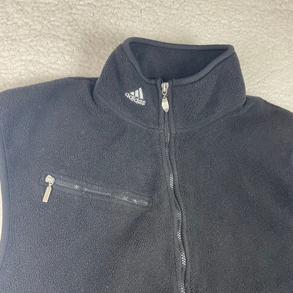 Vintage Adidas Black Zip Up Fleece Vest
