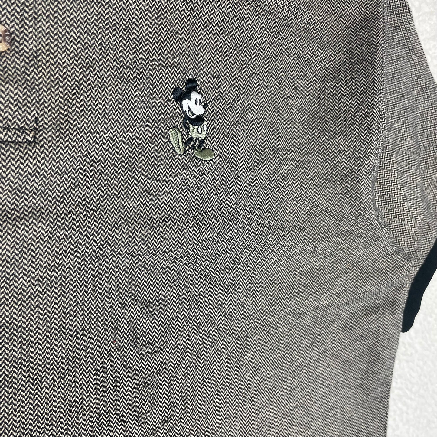 Vintage Mickey Mouse Disney World Herringbone Polo
