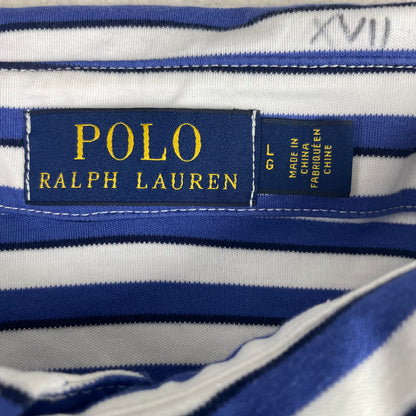 Polo Ralph Lauren Blue White Stripe Cotton Polo L
