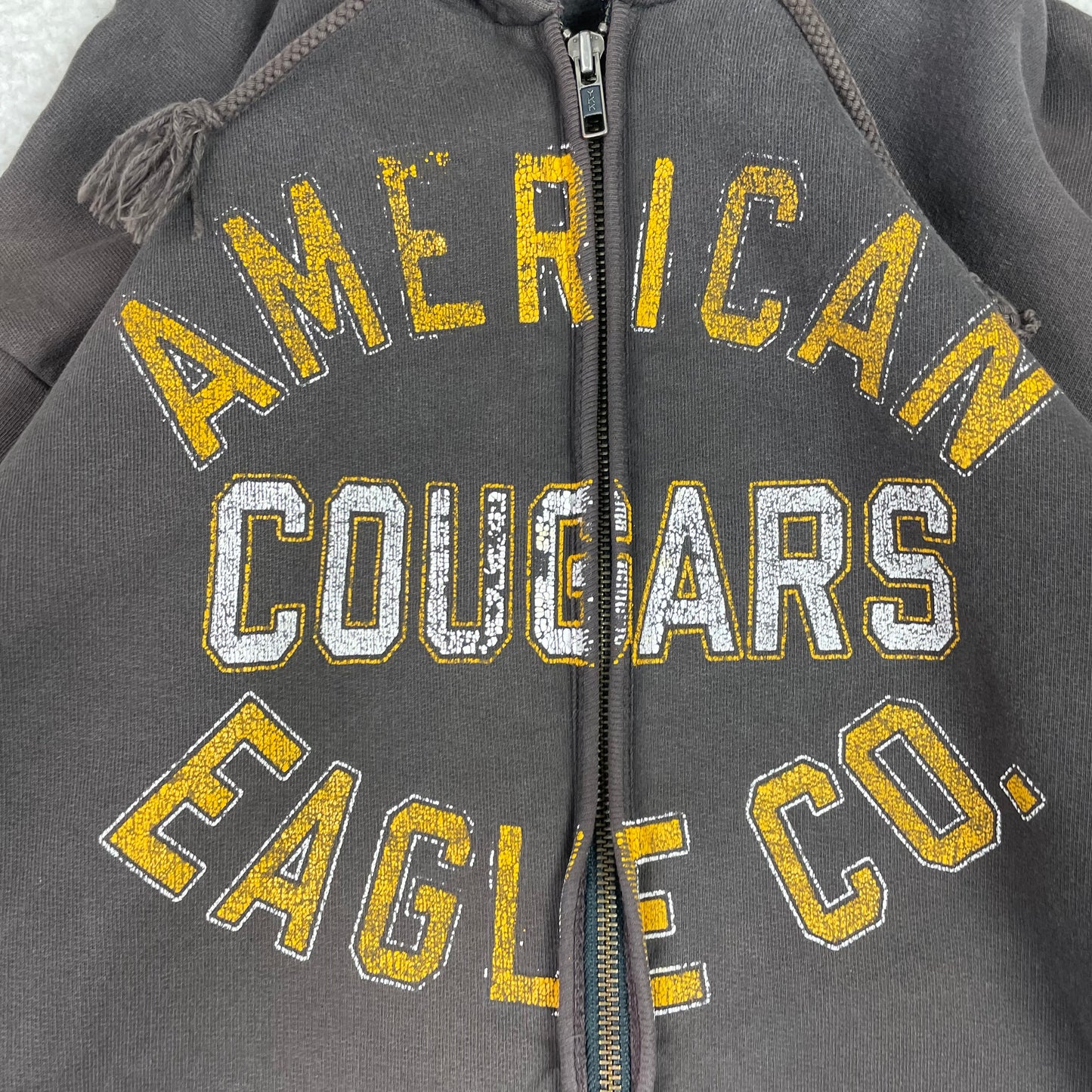 Vintage American Eagle Cougars Brown Zip Up Hoodie
