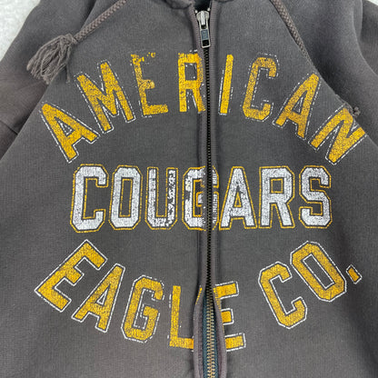 Vintage American Eagle Cougars Brown Zip Up Hoodie