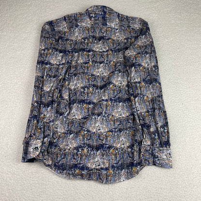 A Fish Named Fred Amsterdam Cityscape Print Button Up Shirt 2XL Artsy