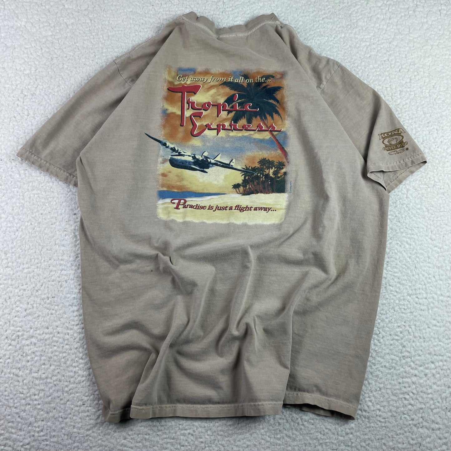 Vintage Crazy Shirt Kona Coffee Dyed Tropic Express Hawaii