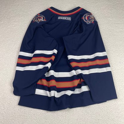 Vintage CCM Navy Blue Edmonton Oilers NHL Hockey Jersey Large