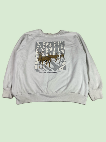 Canadian Wildlife Federation Deer Graphic White Sweatshirt