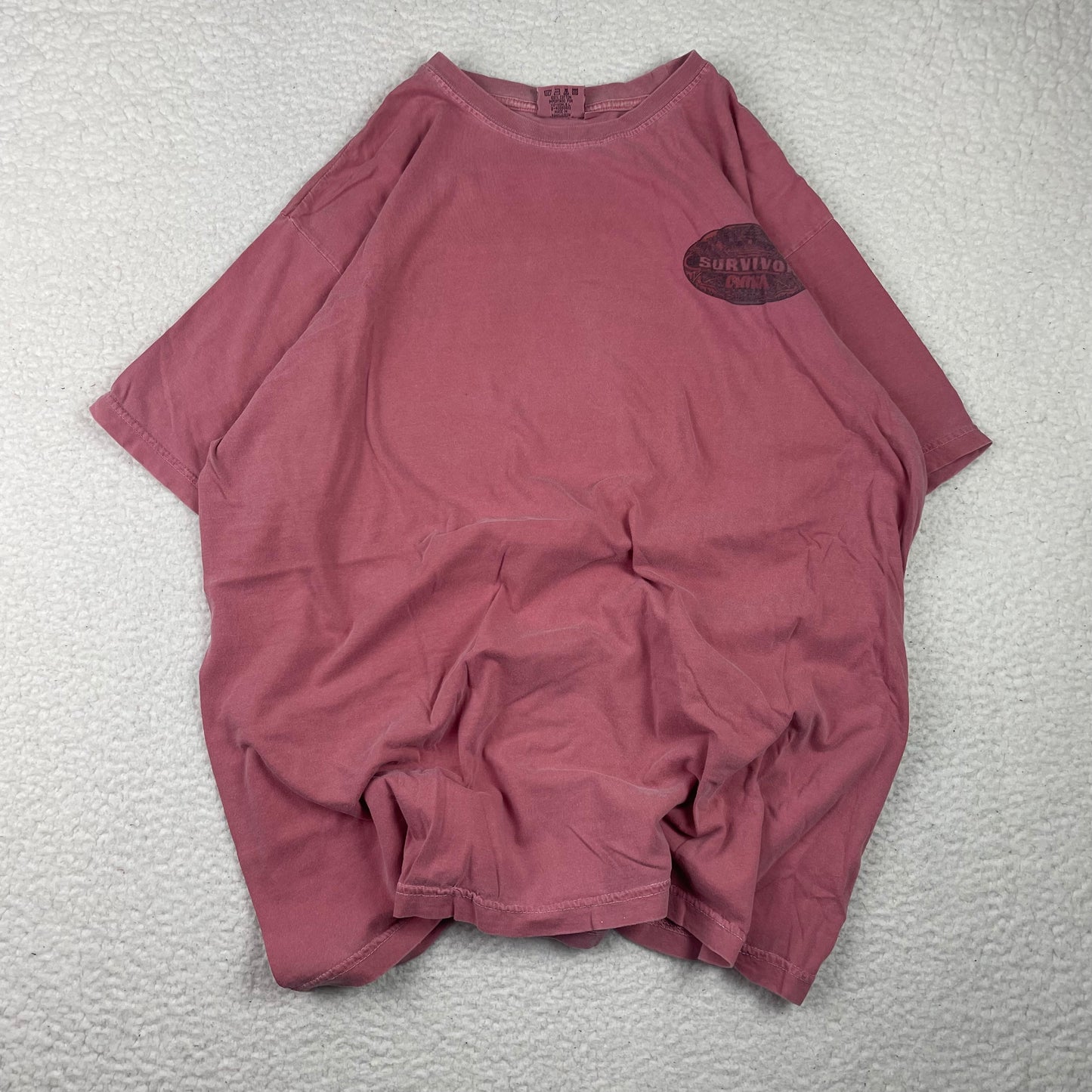 Vintage Survivor China Outlast Salmon Pink Shirt