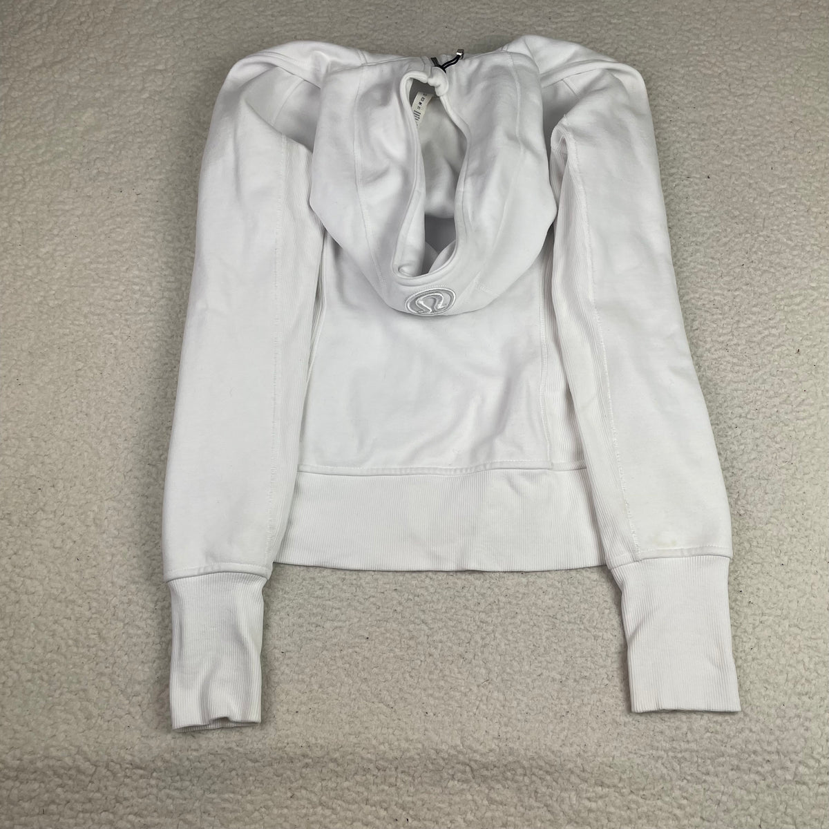 Lululemon White Scuba Full Zip Hoodie 10 Thumbholes Minimalist Casual