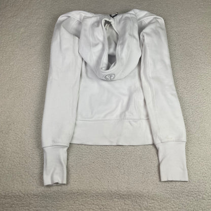 Lululemon White Scuba Full Zip Hoodie 10 Thumbholes Minimalist Casual