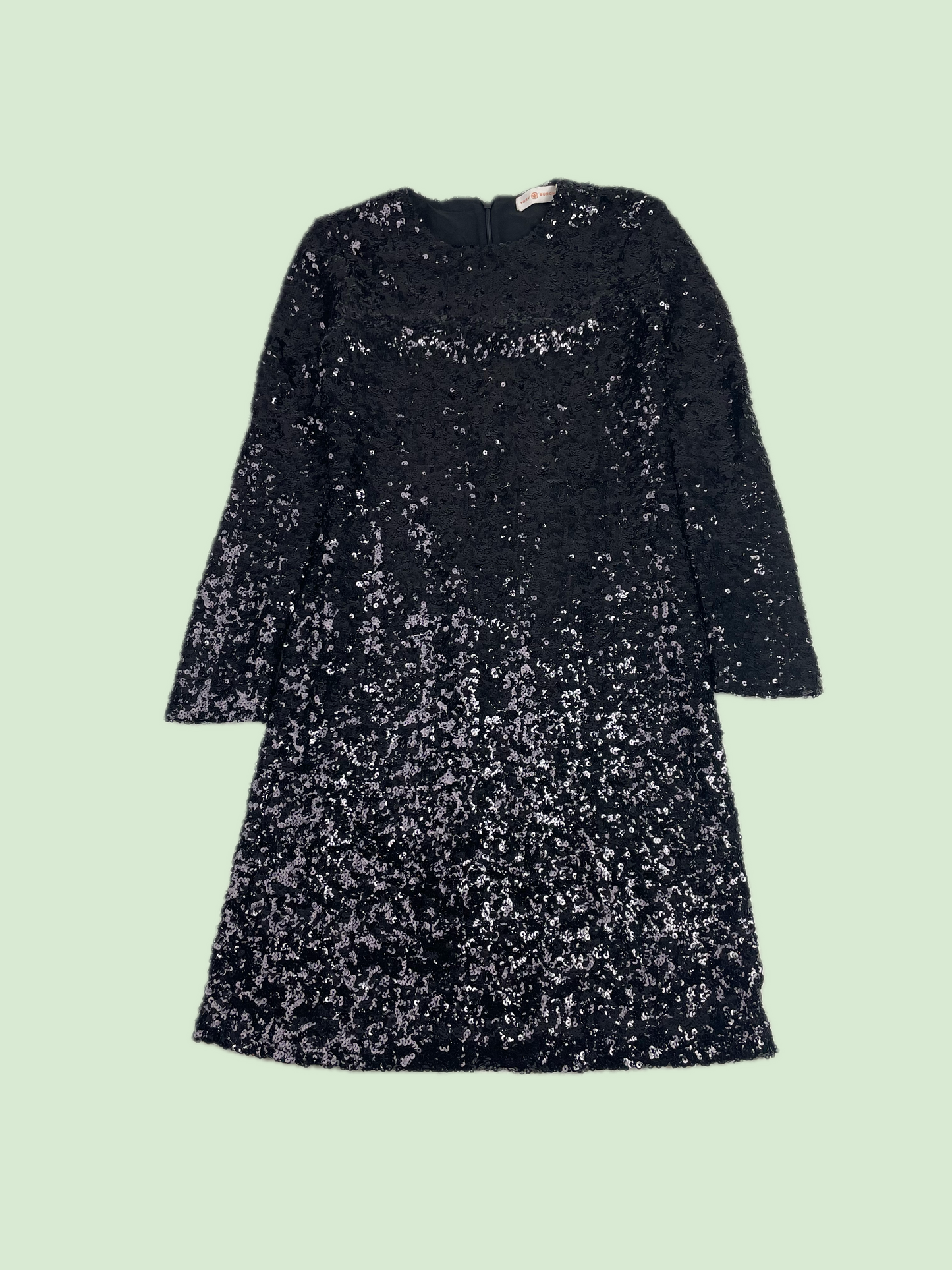 Tory Burch Black Sequined Long Sleeve Mini Dress