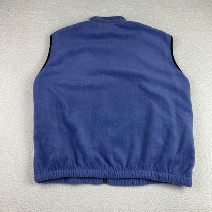 Vintage Canada Wildlife Blue Dolphin Graphic Fleece Full Zip Vest L