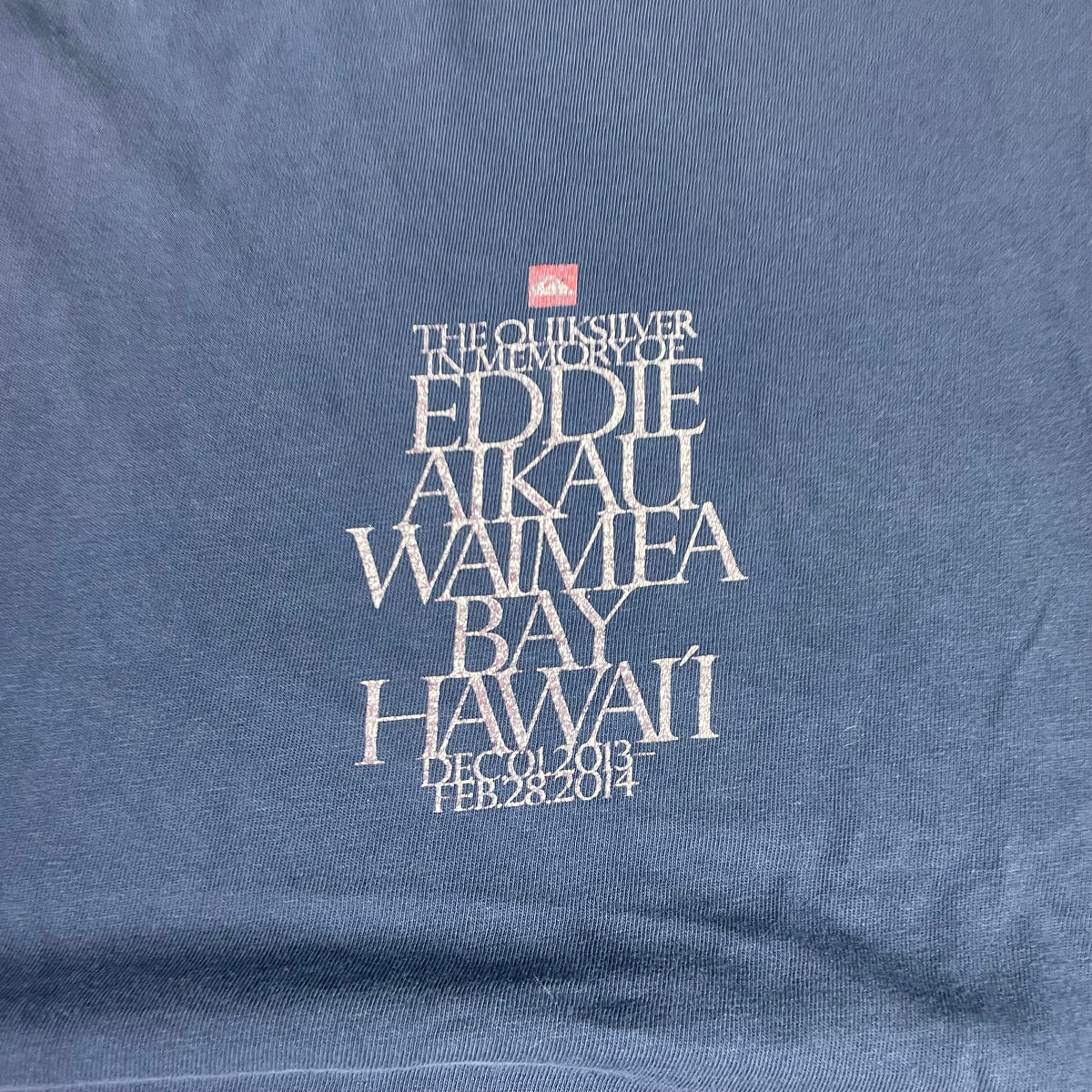 Quiksilver Blue Eddie Aikau Waimea Bay Hawaii Surf Graphic Shirt (XL)