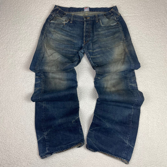 Vintage PRPS Japanese Distressed Dark Wash Baggy Jeans