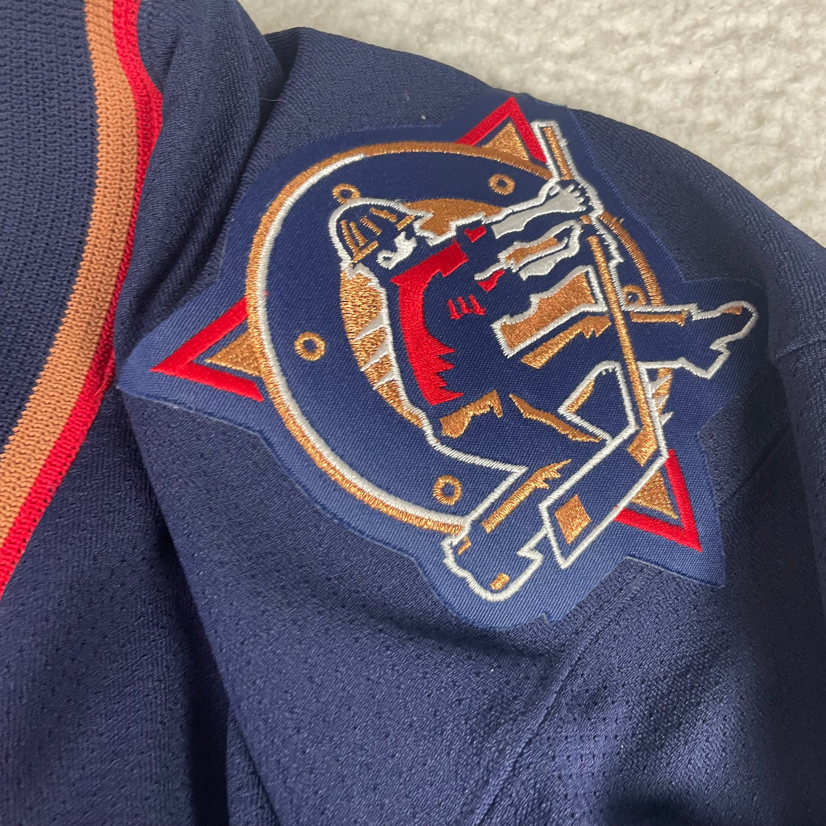 Vintage CCM Navy Blue Edmonton Oilers NHL Hockey Jersey Large