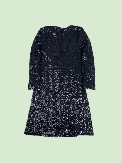 Tory Burch Black Sequined Long Sleeve Mini Dress