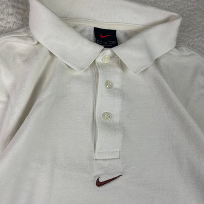 Vintage Nike Center Logo Cream White Polo